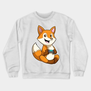 Fox at Playing with Controller Crewneck Sweatshirt